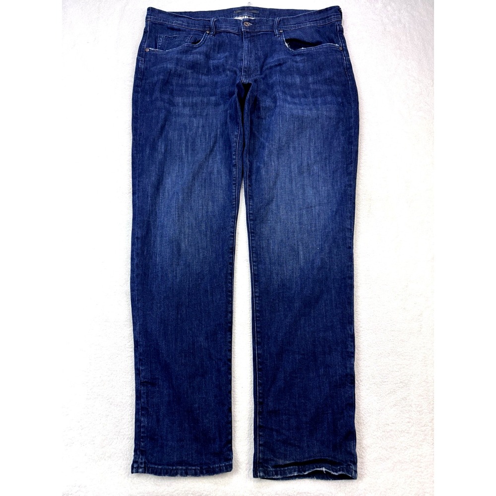 Robert Graham Jeans Men 40x34 Blue Distress Relaxed Whisker Dark Denim Office